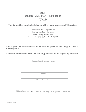 Medicare Case Folder Form