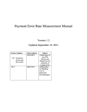 Payment Error Rate Measurement Manual - Centers for Medicare ... - cms