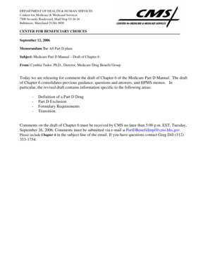 Chapter 6 Part D Drugs and Formulary Requirements - Centers for ... - cms