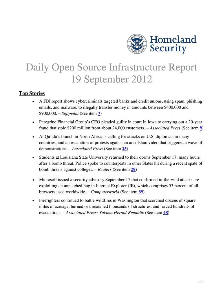 A FBI report shows cybercriminals targeted banks and credit unions, using spam, phishing Preview on Page 1