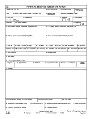 US Federal Personal Services Agreement