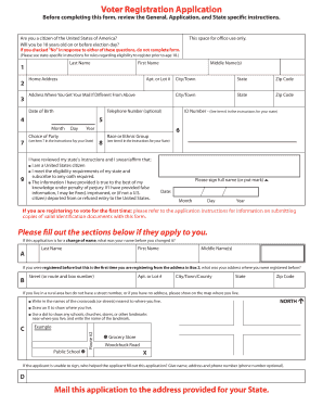 US Voter Registration Postcard Form