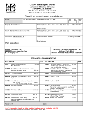 Mechanical Permit Application