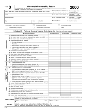 Wisconsin Partnership Return Form 3