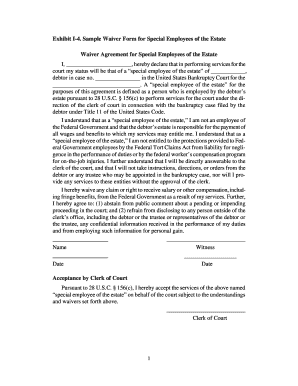 Exhibit I-4. Sample Waiver Form for Special Employees of the Estate - fjc
