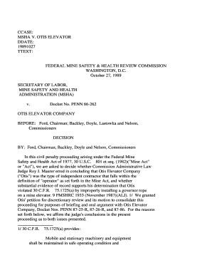 Otis elevator v. msha (89101896) - Federal Mine Safety and Health ... - fmshrc