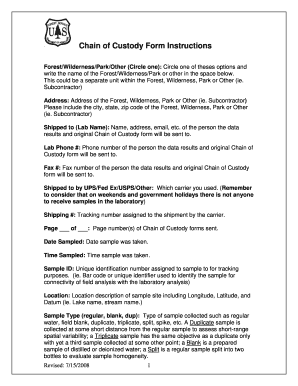 Chain of Custody Form