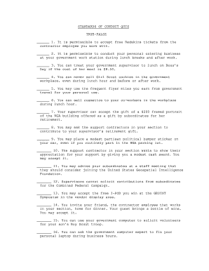 Standards of Conduct Quiz