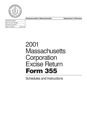 Massachusetts Corporation Excise Return Form 355
