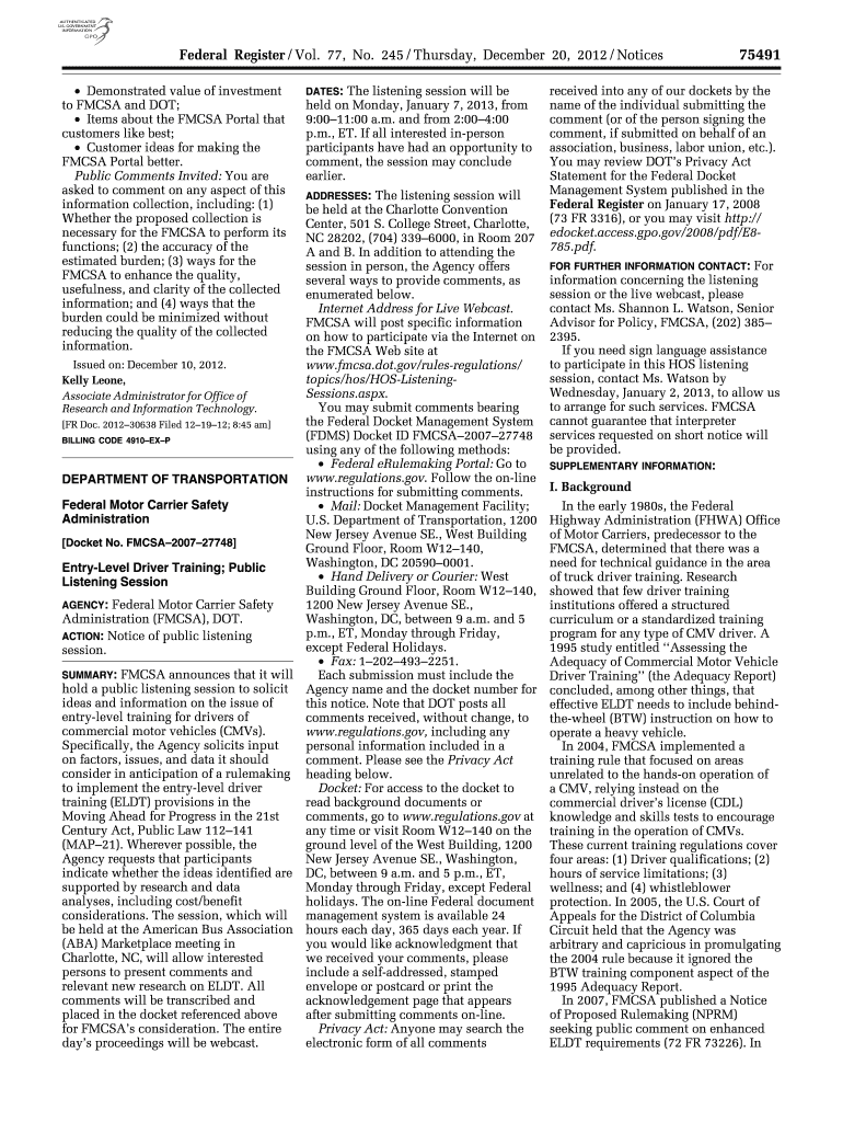 Entry-Level Driver Training - U S Government Printing Office - gpo Preview on Page 1
