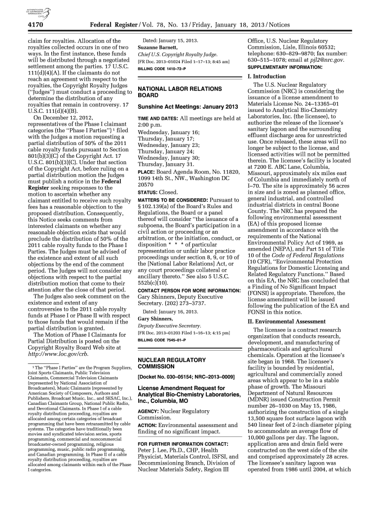 Federal Register :: Distribution of 1998 and 1999 Cable Royalty Funds Preview on Page 1