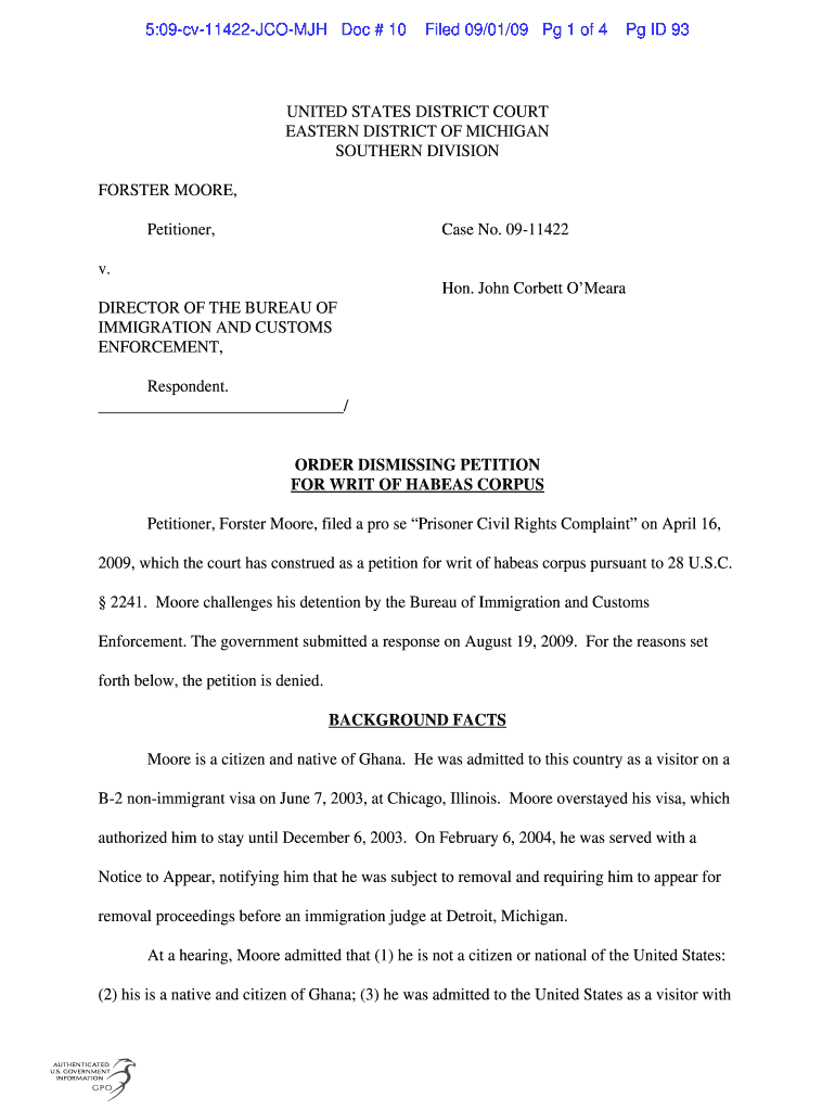 5:09-cv-11422-JCO-MJH Doc # 10 Preview on Page 1