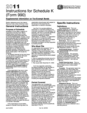 Instructions for Schedule K (Form 990)