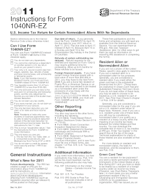 Instructions for Form 1040NR-EZ (2011)