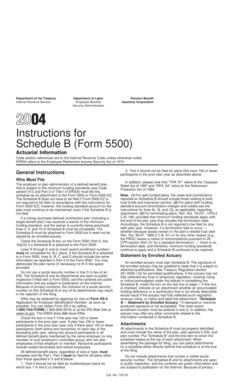 Schedule B (Form 5500) Instructions