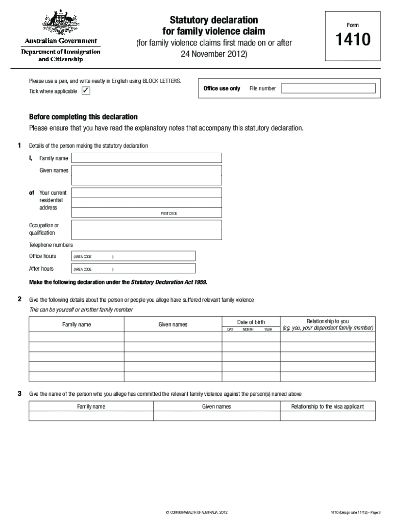 form 1410 Preview on Page 1