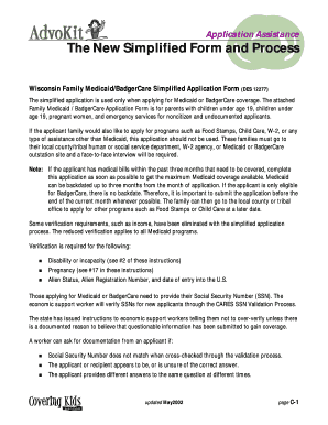 Wisconsin Family Medicaid/BadgerCare Simplified Application Form