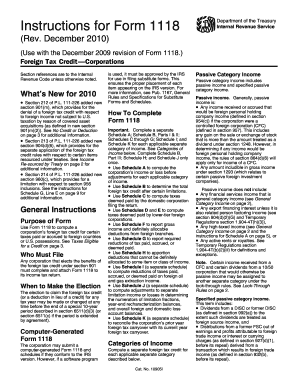 IRS Form 1118 Instructions