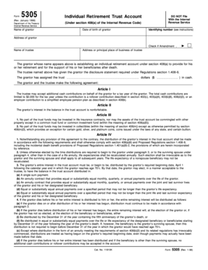 Form 5305 Individual Retirement Trust Account
