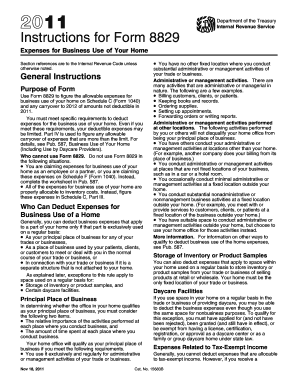 Form 8829 Instructions