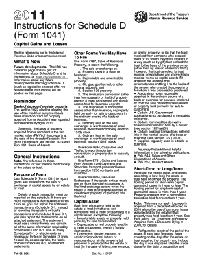 2011 Instructions for Schedule D (Form 1041)