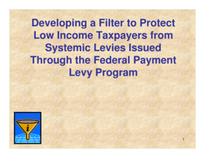 Federal Payment Levy Program Filter