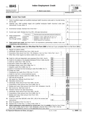 Form 8845 Indian Employment Credit