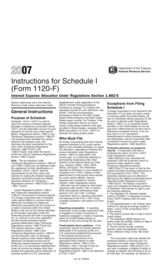 Instructions for Schedule I (Form 1120-F)