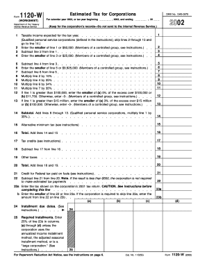 Corporate Estimated Tax Worksheet
