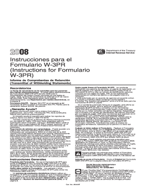 Instrucciones para el Formulario W-3PR