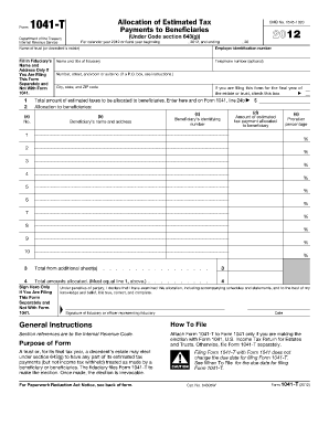 Form 1041-T 2012