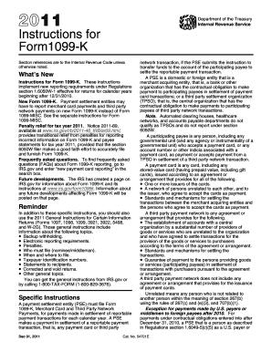 Instructions for Form 1099-K (2011)