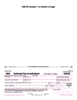 California Form 540-ES 2003