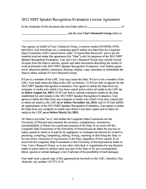 2005 NIST Language Recognition Evaluation Agreement - nist