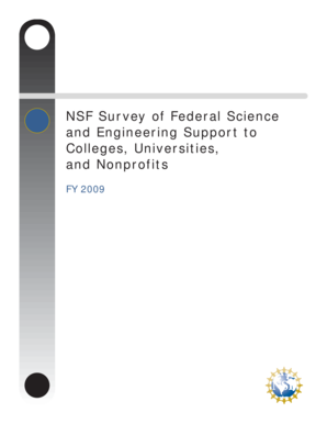 NSF Survey of Federal Science and Engineering Support to Colleges, Universities, and Nonprofits FY 2009