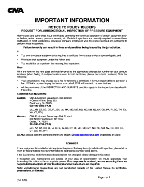 Request for Jurisdictional Inspection of Pressure Equipment