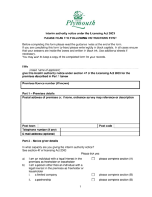 Interim Authority Notice