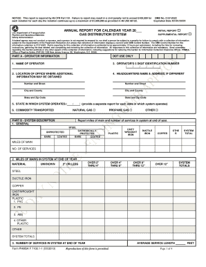 Gas Distribution System Annual Report