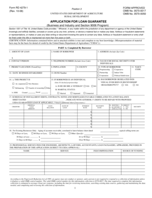 USDA Loan Guarantee Application