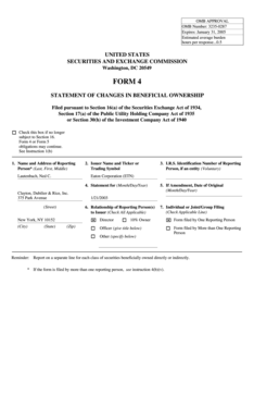 Form 4 Statement of Changes in Beneficial Ownership