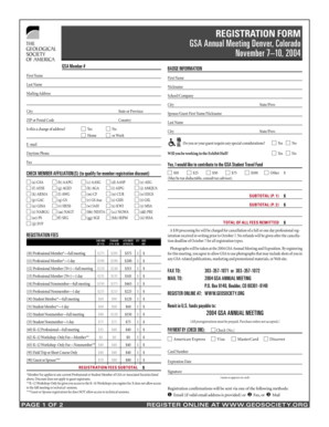GSA Annual Meeting Registration Form