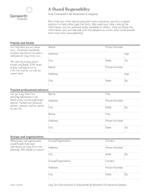 Long Term Care Insurance Sharing Form