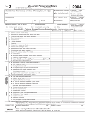 Wisconsin Partnership Return Form 3