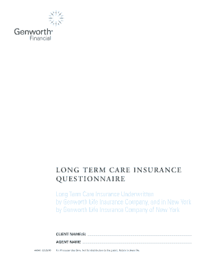 Long Term Care Insurance Questionnaire