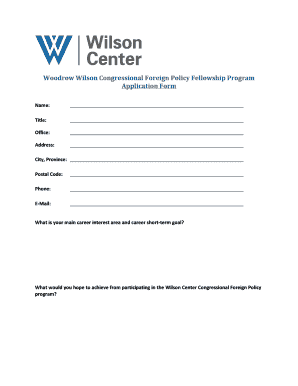 Application Form and Personal Statement - Woodrow Wilson ... - wilsoncenter