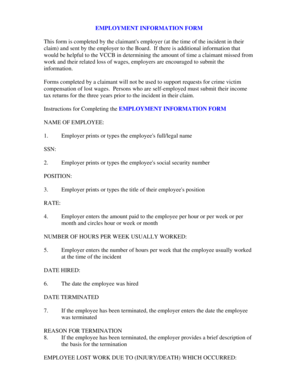 Employment Information Form