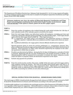 Arkansas Employer Quarterly Contribution and Wage Report