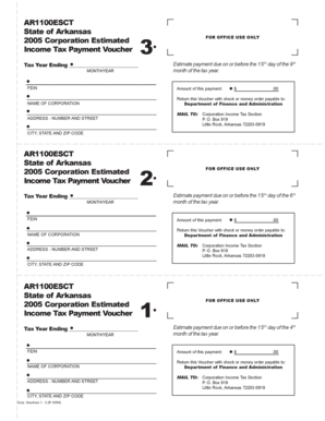 Arkansas Corporation Estimated Income Tax Payment Voucher