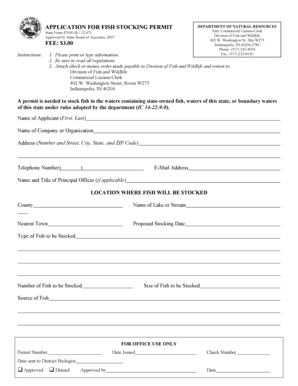 Fish Stocking Permit Application