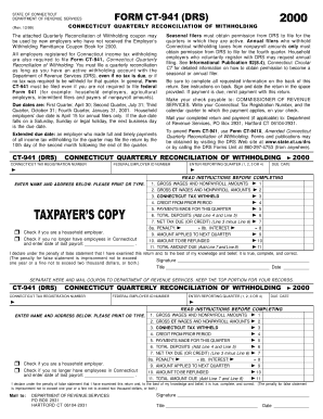 Connecticut Quarterly Reconciliation of Withholding Form CT-941